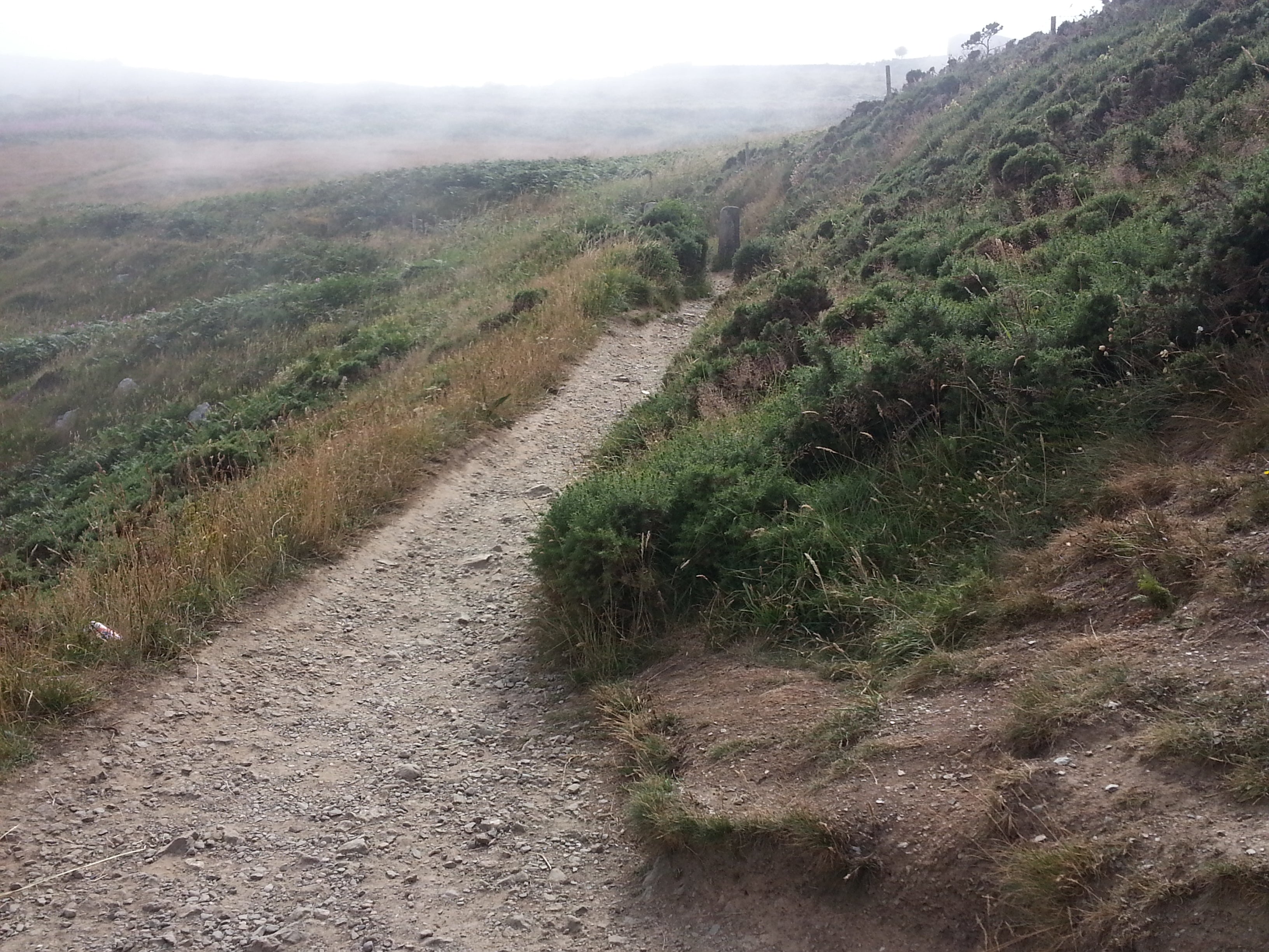 Foggy Day Hike Along an Irish Mountain Trail Stock Photography